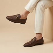 Black & Brown Premium Leather Loafers with Gold Chain for Men