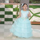 Aqua Frilled Frock – A Princess-Like Touch for Every Occasion For Girls