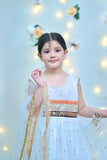 White Elegance – Sequenced Embroidered Net Outfit For Girls