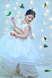 White Elegance – Sequenced Embroidered Net Outfit For Girls