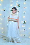 White Elegance – Sequenced Embroidered Net Outfit For Girls