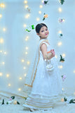 White Elegance – Sequenced Embroidered Net Outfit For Girls