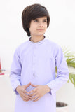 Elegant Thistle Blue Cotton Kurta with Intricate Embellishments For Boys