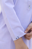 Elegant Thistle Blue Cotton Kurta with Intricate Embellishments For Boys