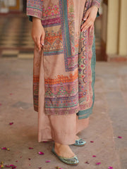 Ivory Beige Ethnic Printed 2-Piece Suit For Women