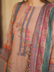 Ivory Beige Ethnic Printed 2-Piece Suit For Women