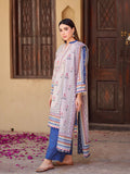 Ivory Beige 3-Piece Printed Suit with Chiffon Dupatta For Women
