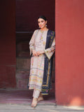 Off-White 2-Piece Printed Suit with Maroon Design For Women