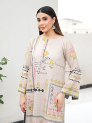 Off-White 2-Piece Printed Suit with Maroon Design For Women