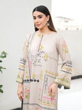 Off-White 2-Piece Printed Suit with Maroon Design For Women