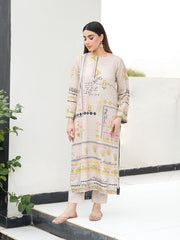 Off-White 2-Piece Printed Suit with Maroon Design For Women
