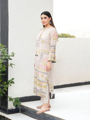 Off-White 2-Piece Printed Suit with Maroon Design For Women