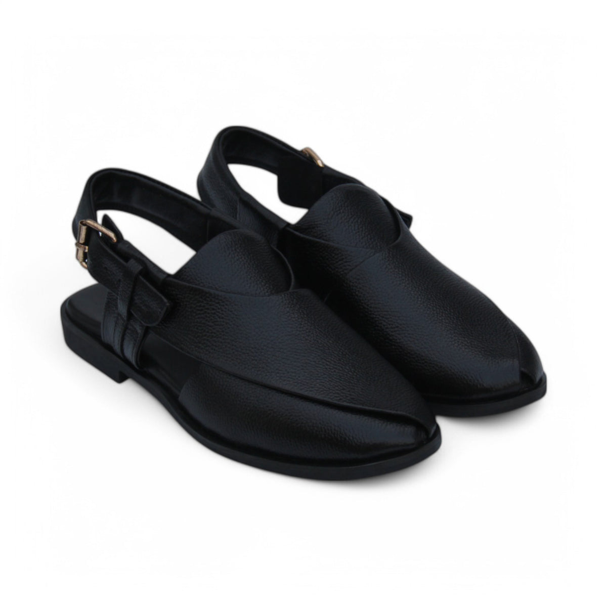 Black & Brown Premium Handmade Leather Peshawari Chappal For Men