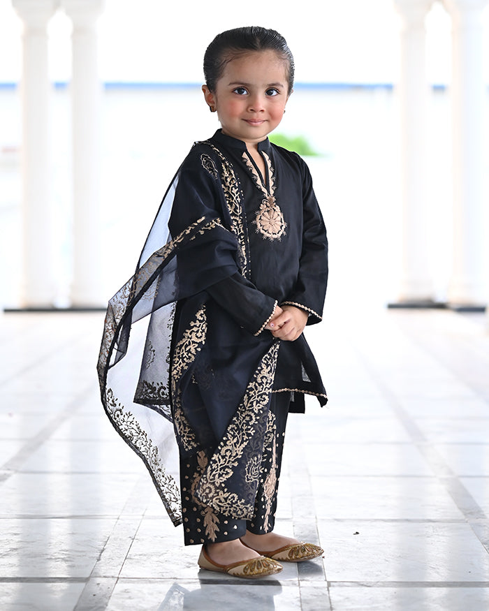 Premium Embroidered Lawn 3-Piece Suit For Girls