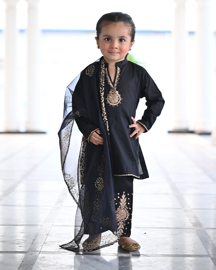 Premium Embroidered Lawn 3-Piece Suit For Girls