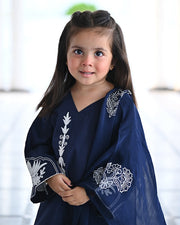 Embroidered Lawn 3-Piece Suit with Chiffon Dupatta For Girls