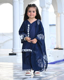 Embroidered Lawn 3-Piece Suit with Chiffon Dupatta For Girls