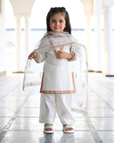 Luxury Embroidered Lawn Suit with Organza Dupatta For Girls