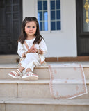 Luxury Embroidered Lawn Suit with Organza Dupatta For Girls