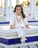 Luxury Embroidered Lawn Suit with Organza Dupatta For Girls