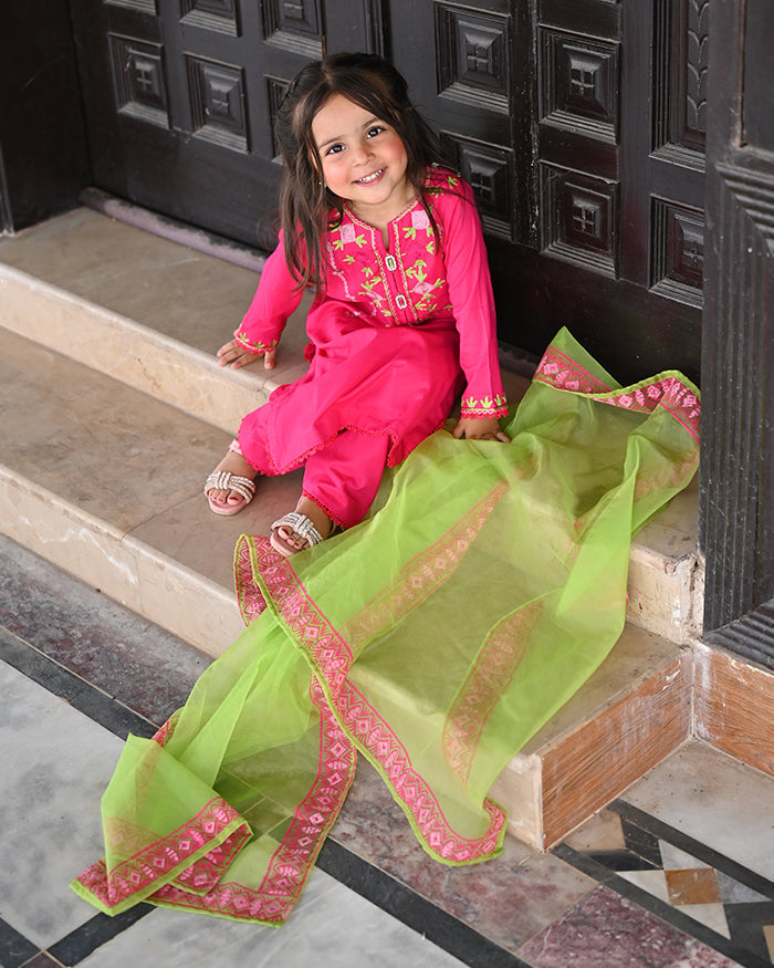 Elegant Embroidered Lawn 3-Piece Suit For Girls