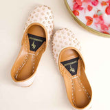 Blush Pink Pearl & Floral Embellished Khussa For Women