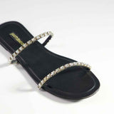 Baguette Glow – Crystal Strap Flats For Women