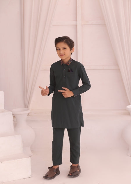 Kids Charcoal Kurta Pajama – Traditional & Comfortable For Boys