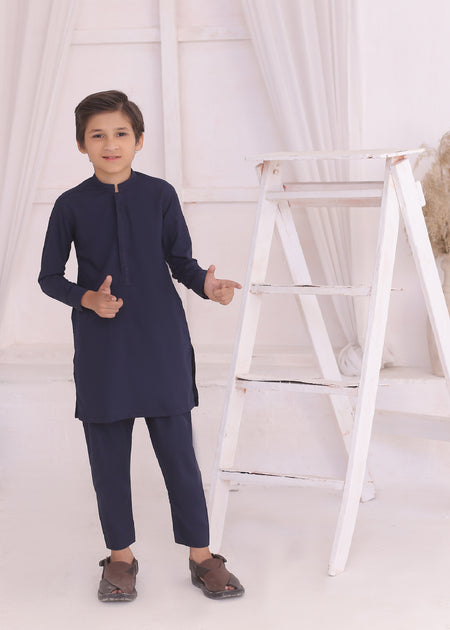 Kids Navy Blue Kurta & Pajama – Classic & Stylish For Boys