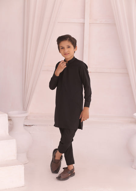 Kids Black Kurta with Pajama – Smart & Elegant For Boys