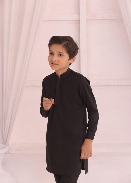 Kids Black Kurta with Pajama – Smart & Elegant For Boys