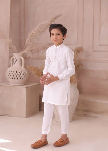 Kids White Kurta with Pajama – Classic & Comfortable For Boys