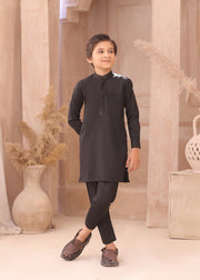 Kids Black Kurta & Pajama – Comfortable Sleepwear Set For Boys
