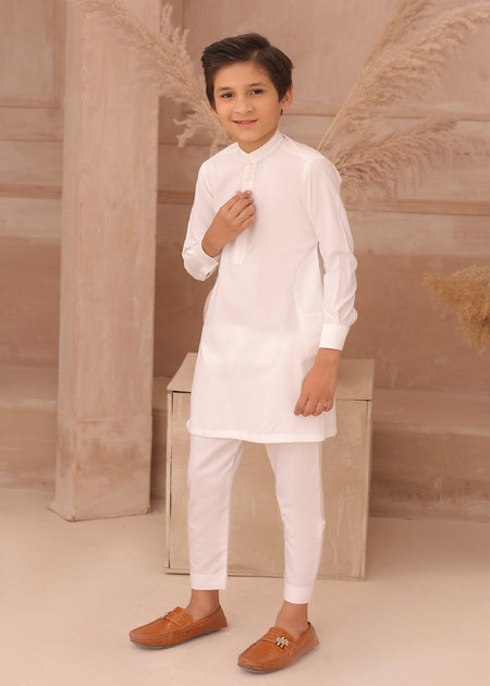 White Kids Kurta Pajama – Classic & Elegant For Boys