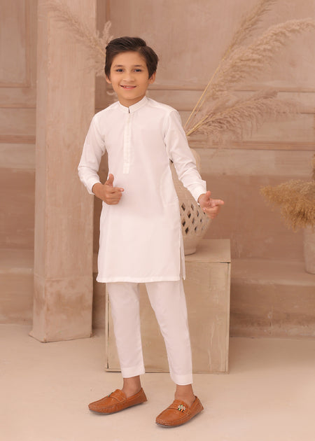 White Kids Kurta Pajama – Classic & Elegant For Boys