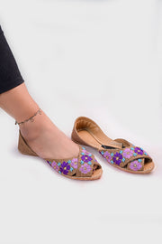 Peshawari Cut Khussa with Jute Finish For Women