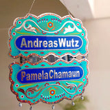 Customized Sea Green Truck Art Double Name Plate