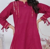 Girls 2-Piece Maroon Khaddar Suit – Traditional & Elegant  For Girls