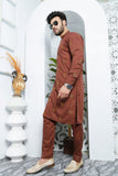 Light Brown Color Embroidered Kurta Pajama For Men