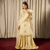 Parizah – Elegant Fawn Organza Set For Women