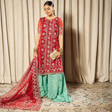 Shahnoor – Maroon Festive Organza Sharara Set For Women