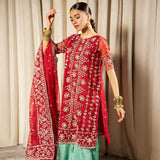 Shahnoor – Maroon Festive Organza Sharara Set For Women