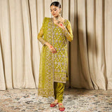 Zirwa – Olive Green Festive Organza Set For Women