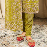 Zirwa – Olive Green Festive Organza Set For Women