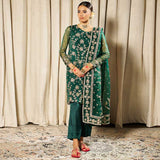 Nayab – Bottle Green Festive Organza Set For Women