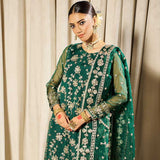 Nayab – Bottle Green Festive Organza Set For Women