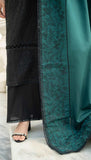 Black & Teal Khaddar 3-Piece Set – Elegant & Timeless For Women