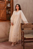 Off White Embroidered Lawn 3 Piece Suit For Women