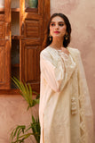 Off White Embroidered Lawn 3 Piece Suit For Women
