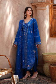 Blue Embroidered Lawn 3 Piece Suit For Women